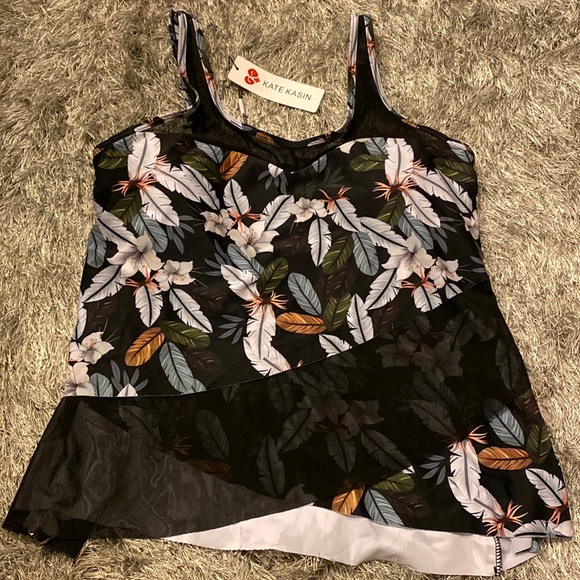 Traje Baño Verano Playa Traje Baño Mujer Kate Kasin Dos Piezas - Tankini Con Falda Y Control Abdomen Traje Baño Retro Elegante